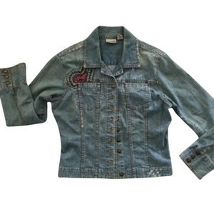 Chico’s Vintage Embroidered Jean Jacket